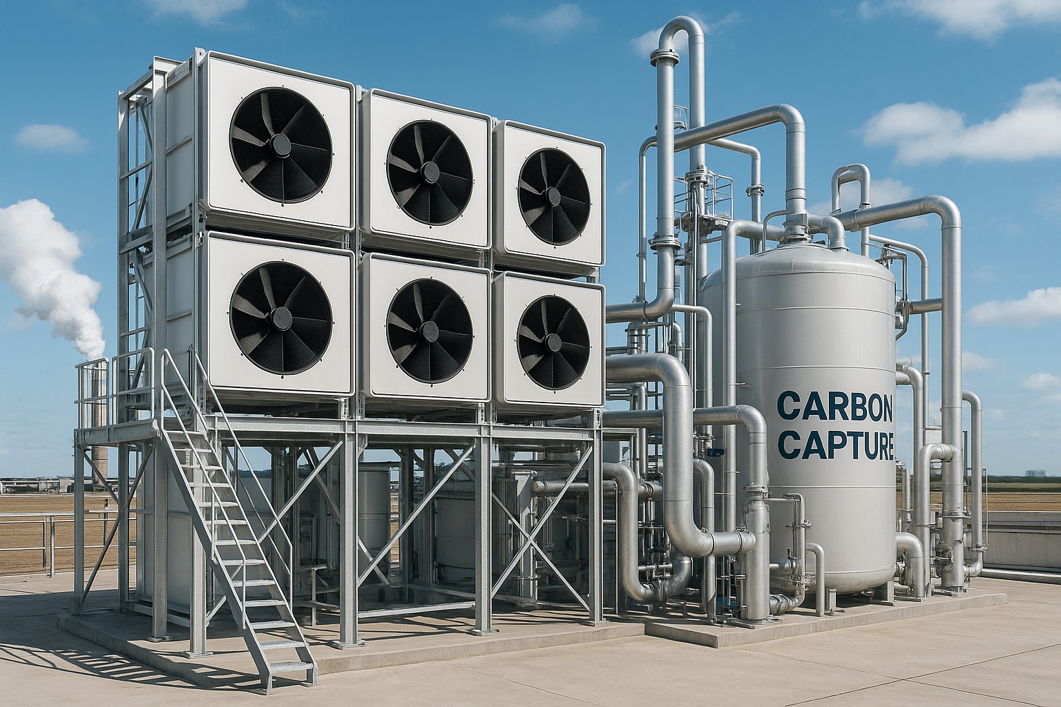 Carbon capture facility reducing greenhouse gas emissions - comprehensive learning guide for students and professionals